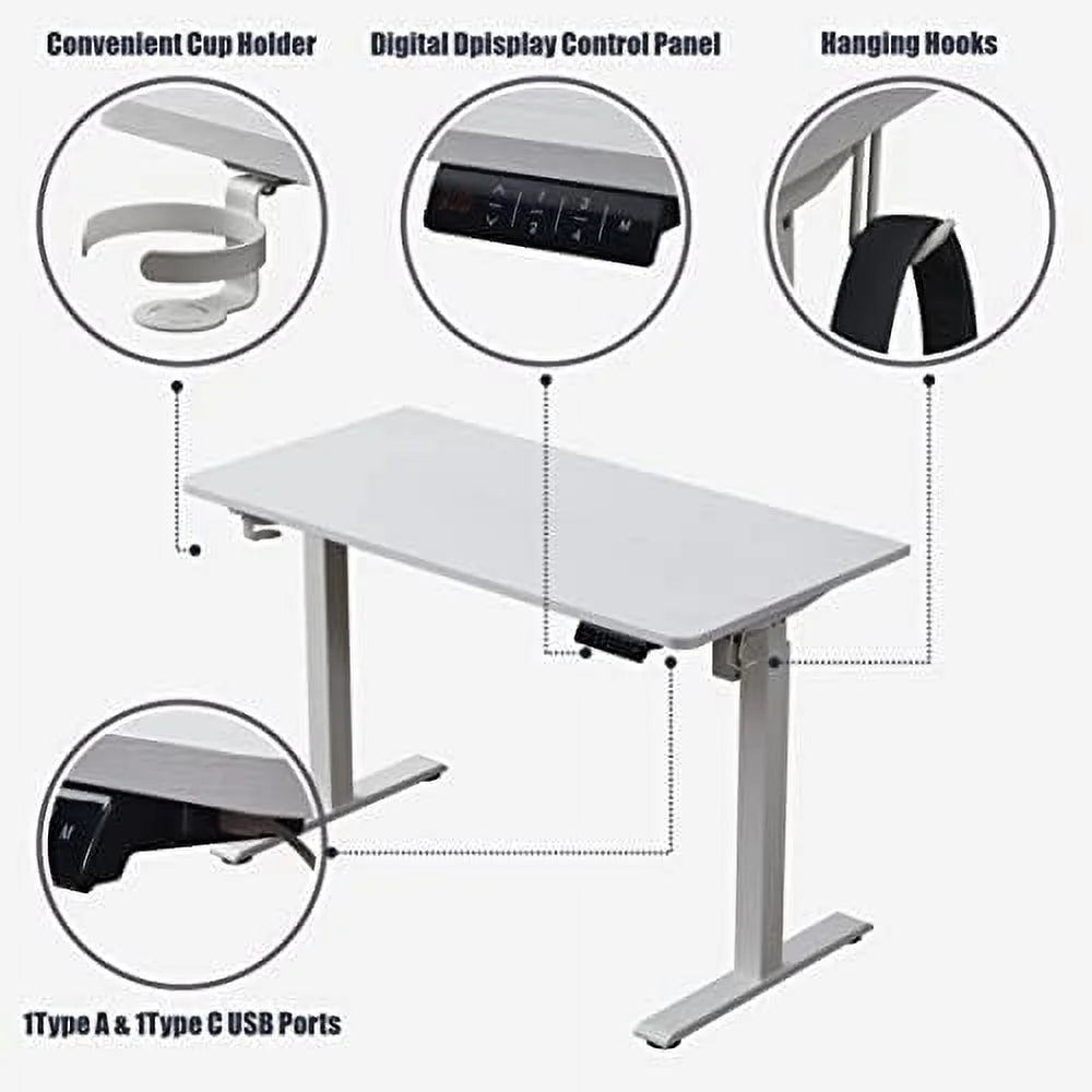 Electric Height Adjustable Standing Desk 55" Grey Oak N95354