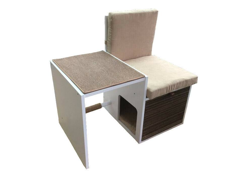 Brown Cat Walk Love Seat with Scratching Posts and Storage A692833