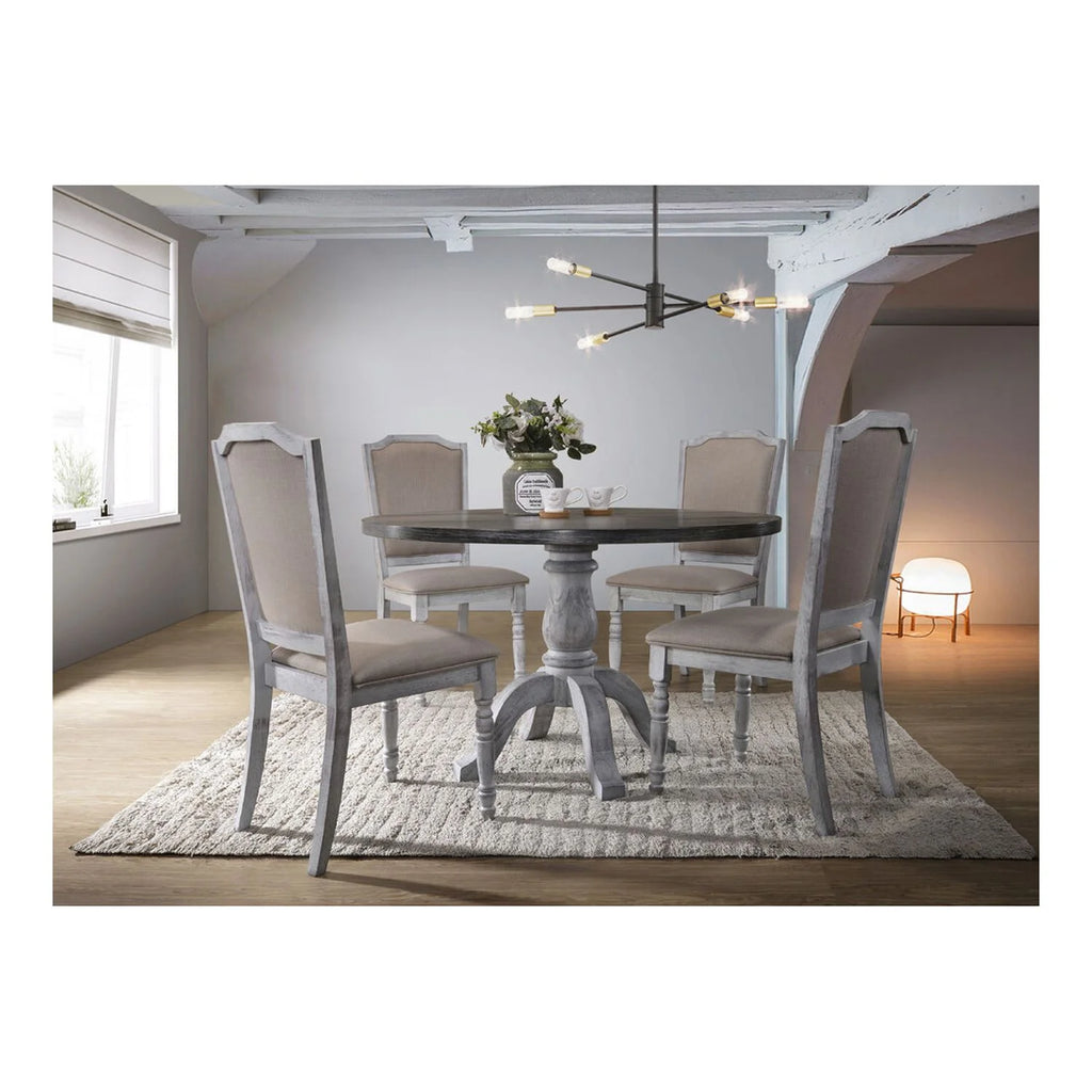 Weathered Gray Wood Round Dining Table L691390