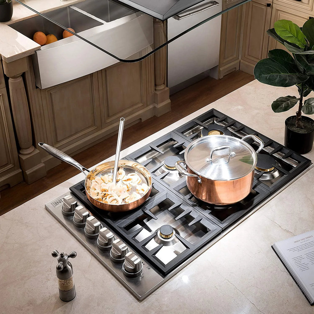 36 in. Dropin Cooktop with 6 Gas Brass Burners B6655