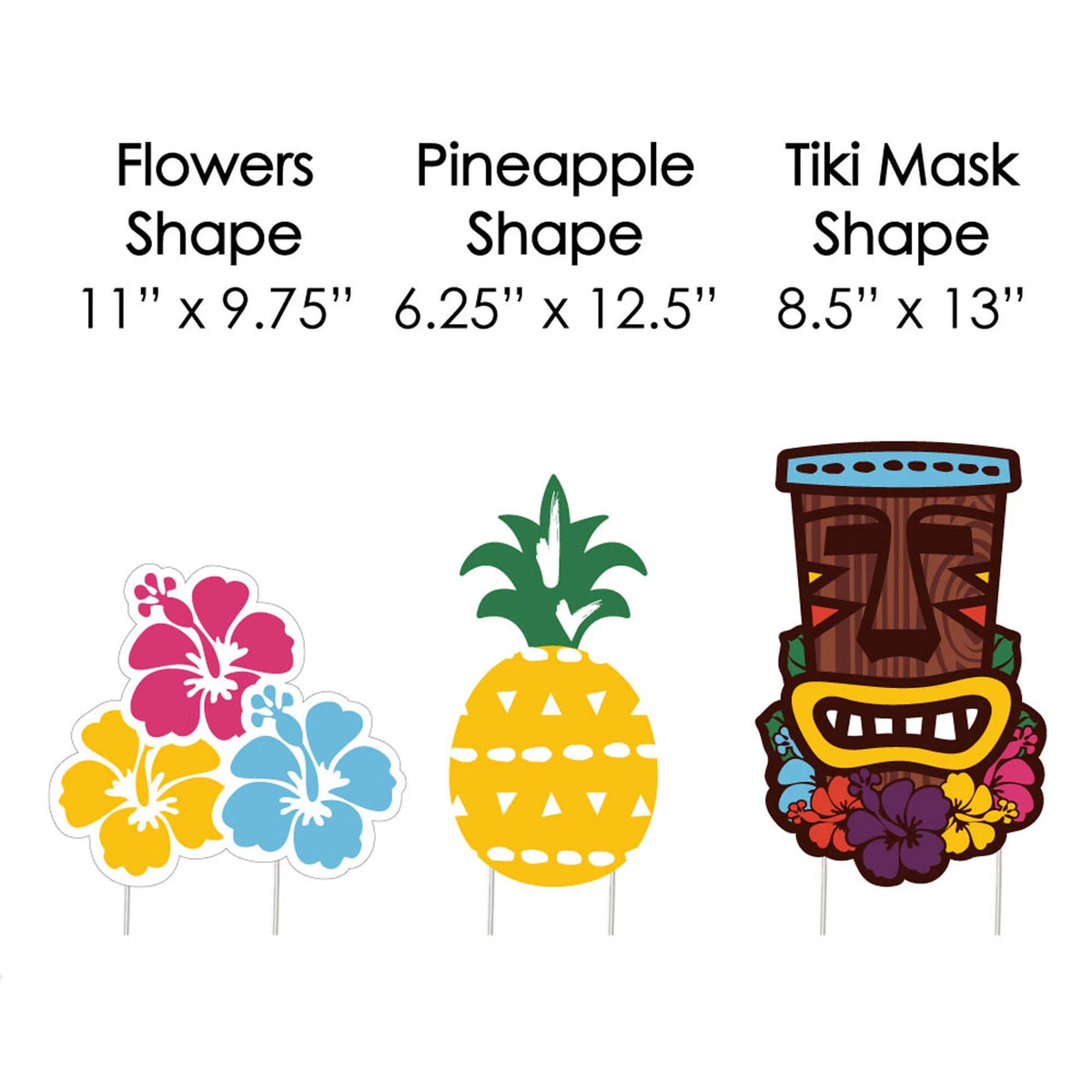 Tiki Luau Lawn Decorations - 10 Piece K491