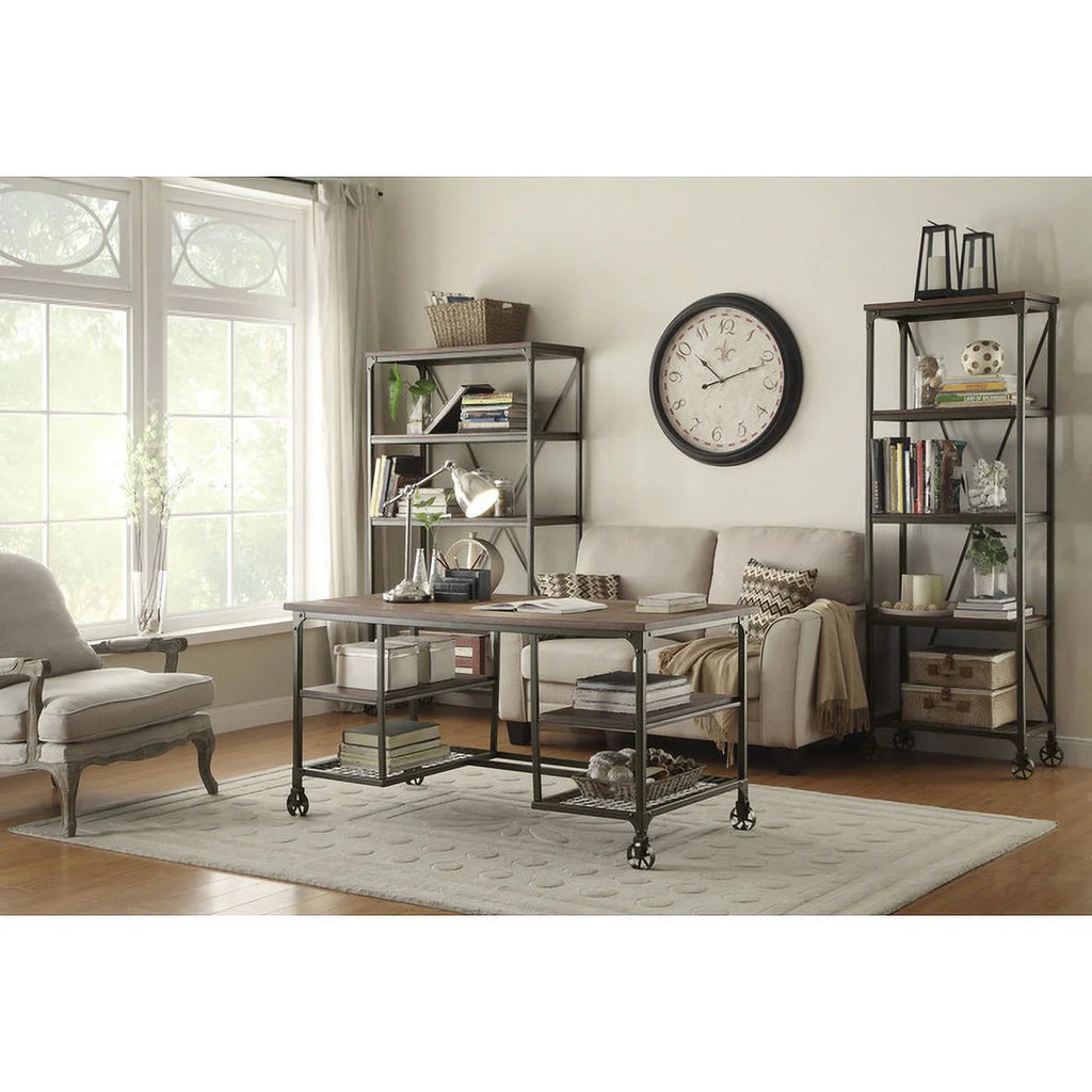 Metal Writing Desk in Pine Z162022