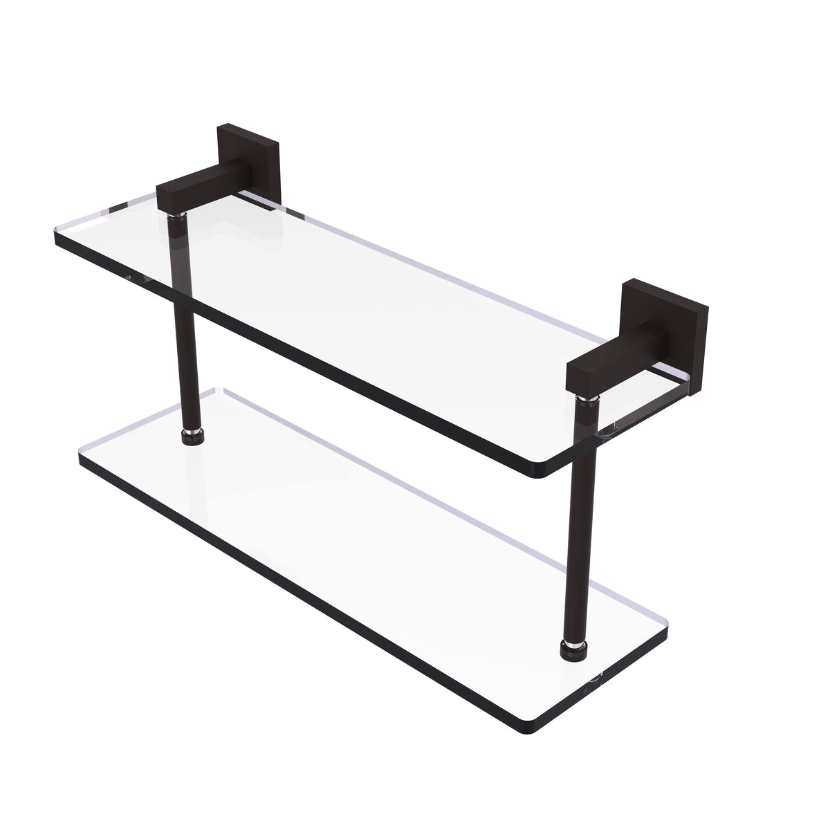 22 inch Two Tiered Glass Shelf Oil Rubbed Bronze T982587