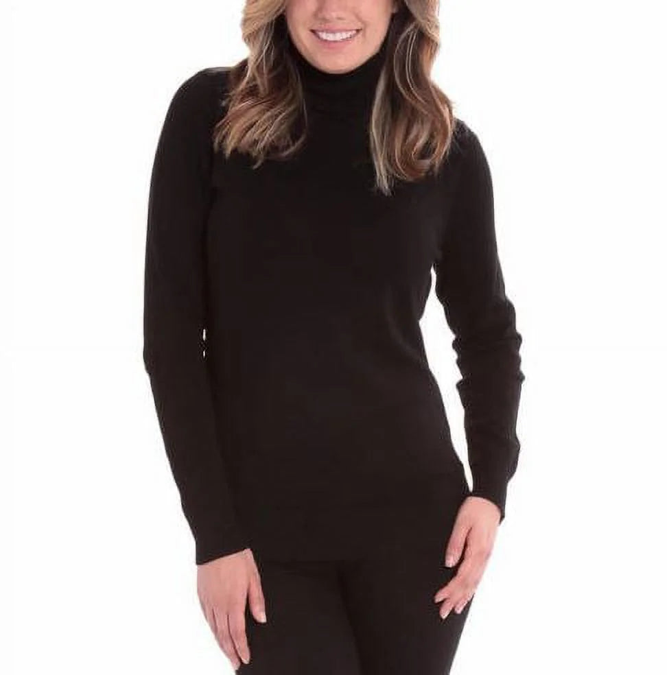 Black Long Sleeve Turtle Neck Sweater Z692