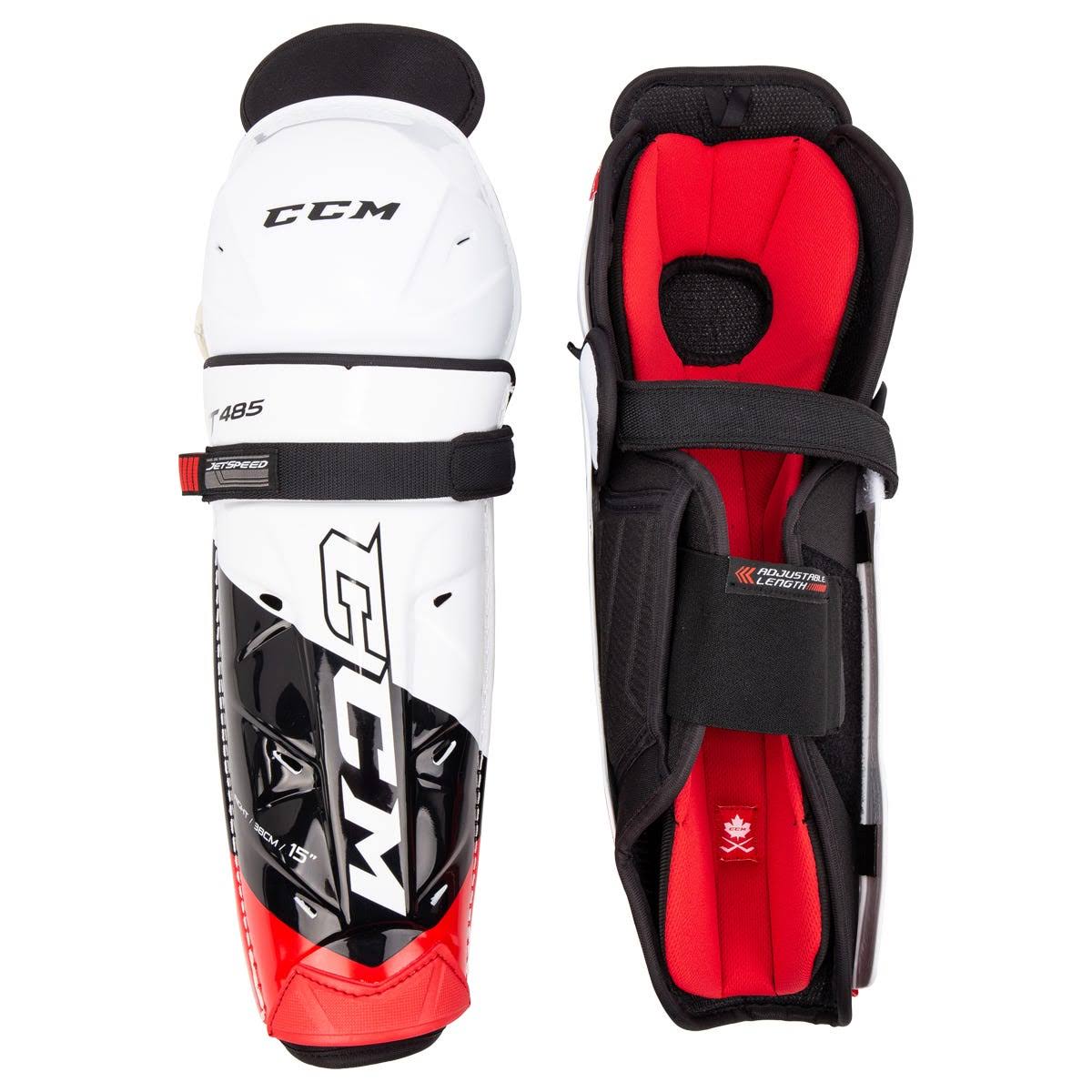 CCM Jetspeed FT485 Hockey Shin Guards Senior 14.0x22 G983