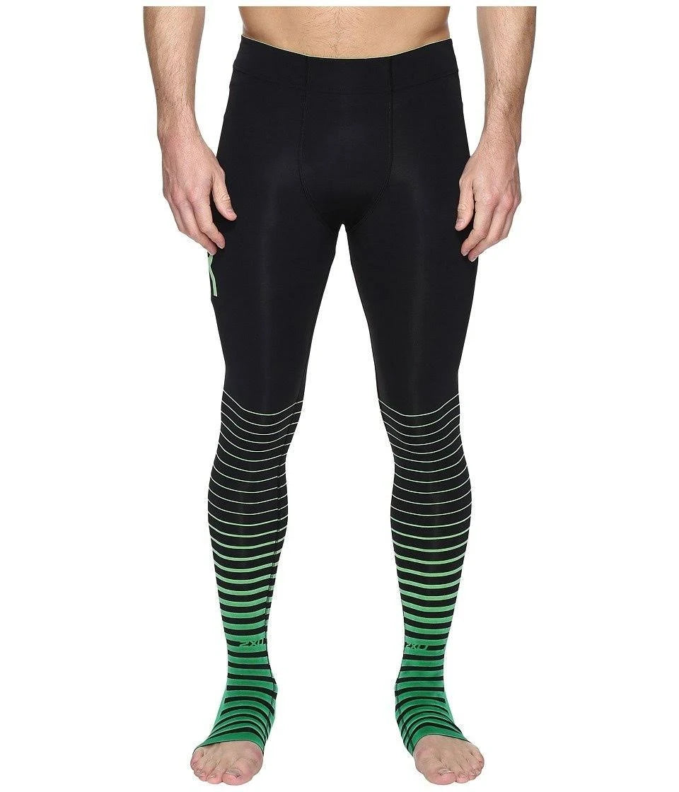 Black-Green XXL Compression Tights W4316