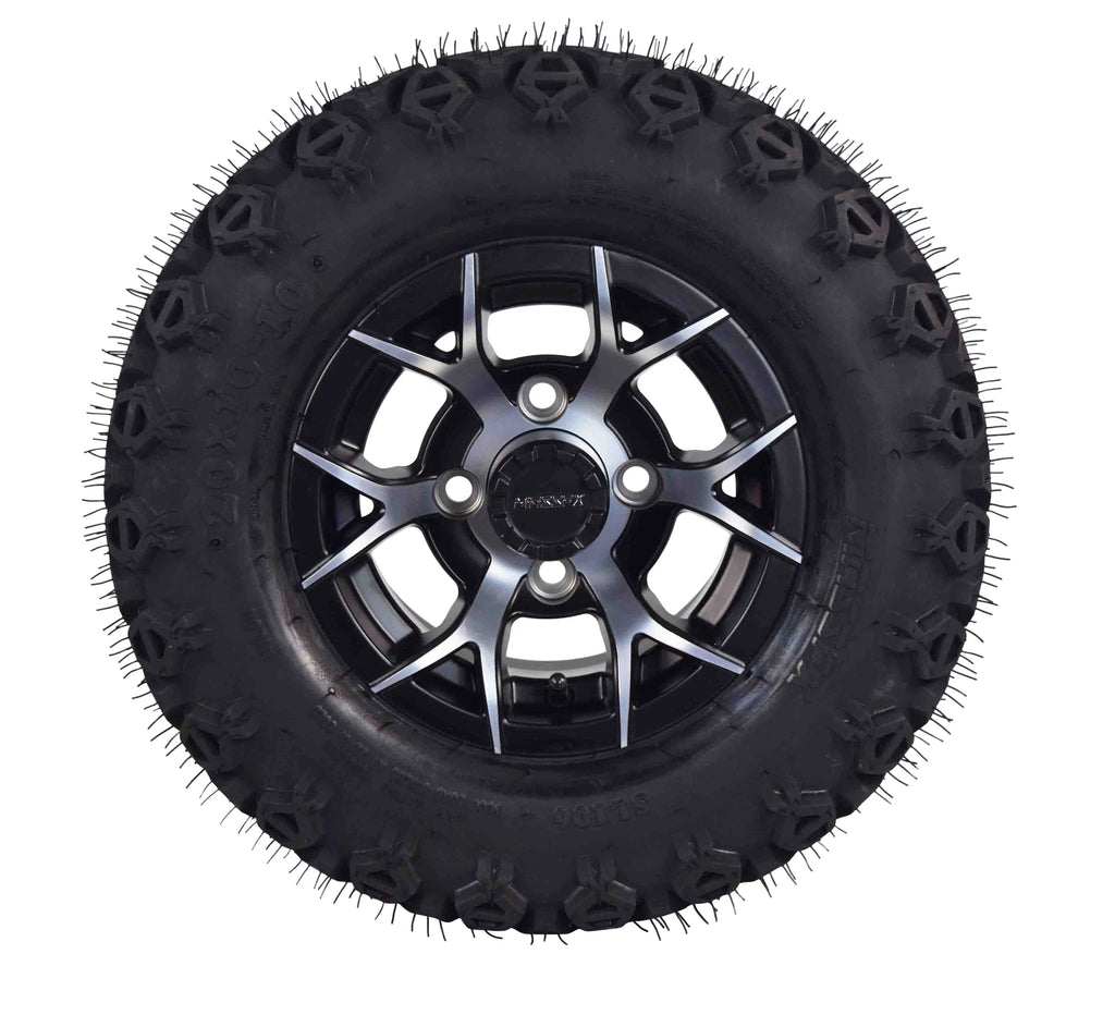 20x10-10 Golf Cart Turf Tire & Black Wheel Kit M471