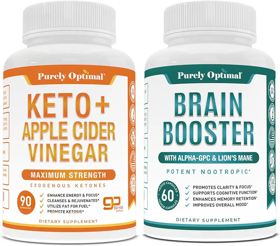 Keto Pills + Apple Cider Vinegar Capsules + Brain Supplement N236955