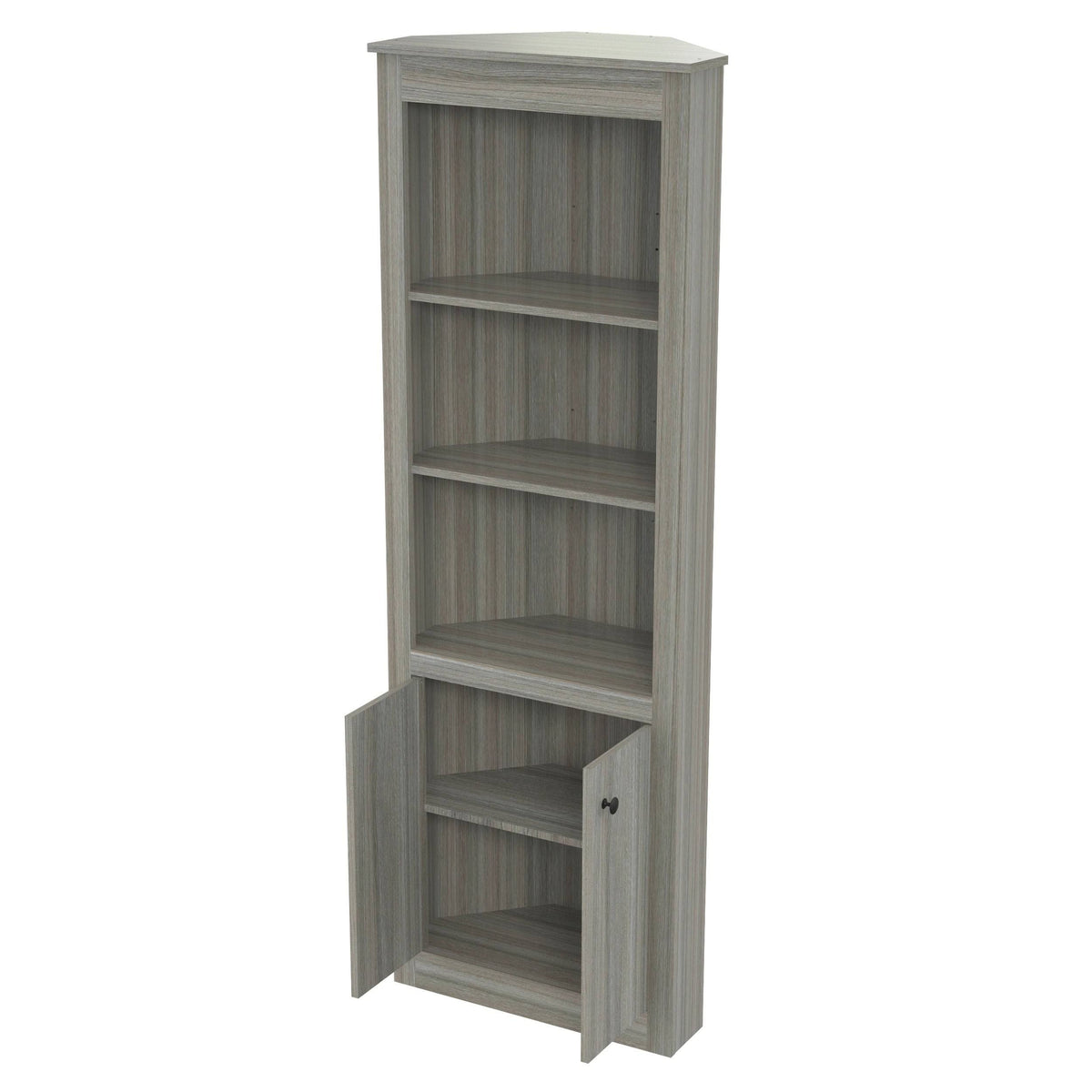 Smoked Oak Corner Bookcase V97133