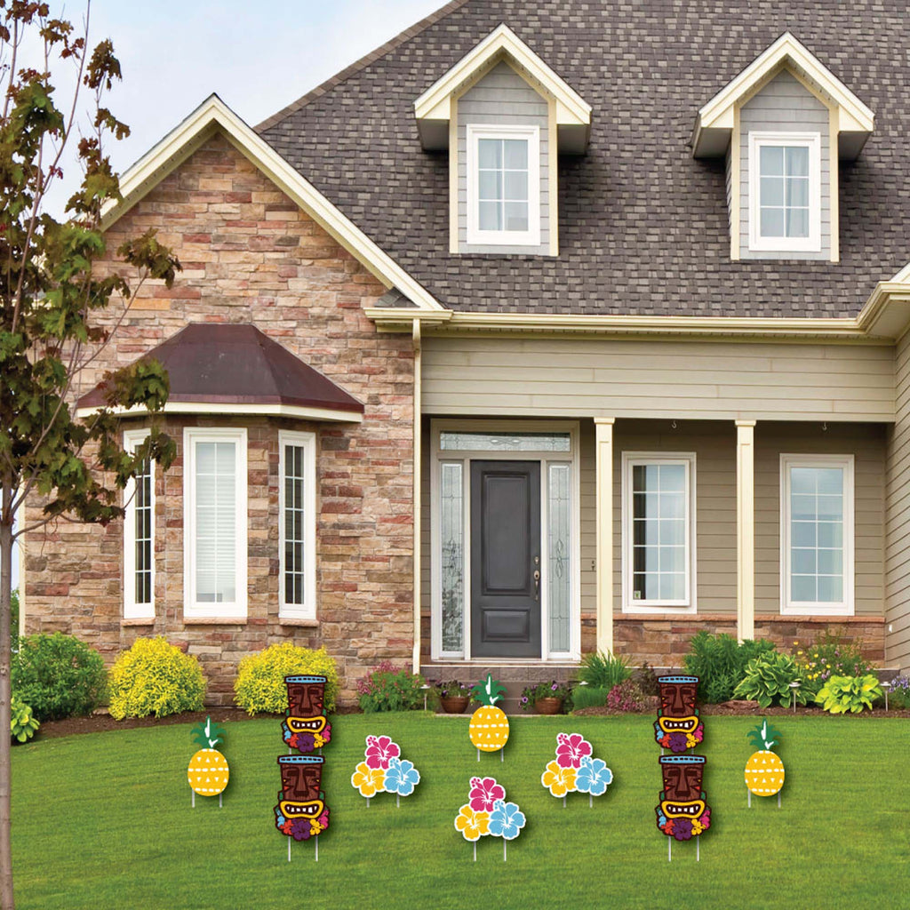 Tiki Luau Lawn Decorations - 10 Piece K491