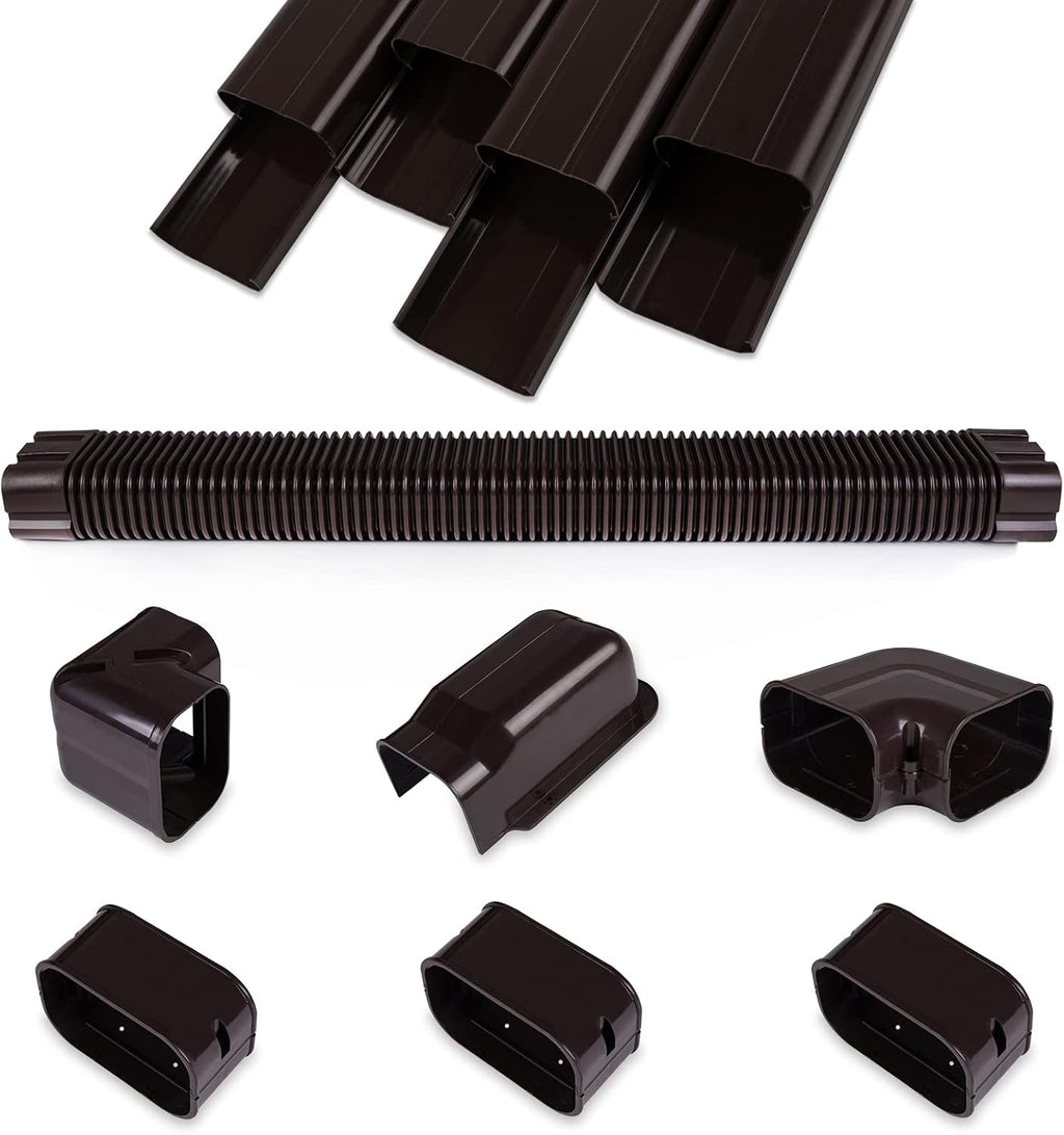 16.5Ft PVC Line Set Cover Kit for Ductless Mini Split Air Conditioners H17972