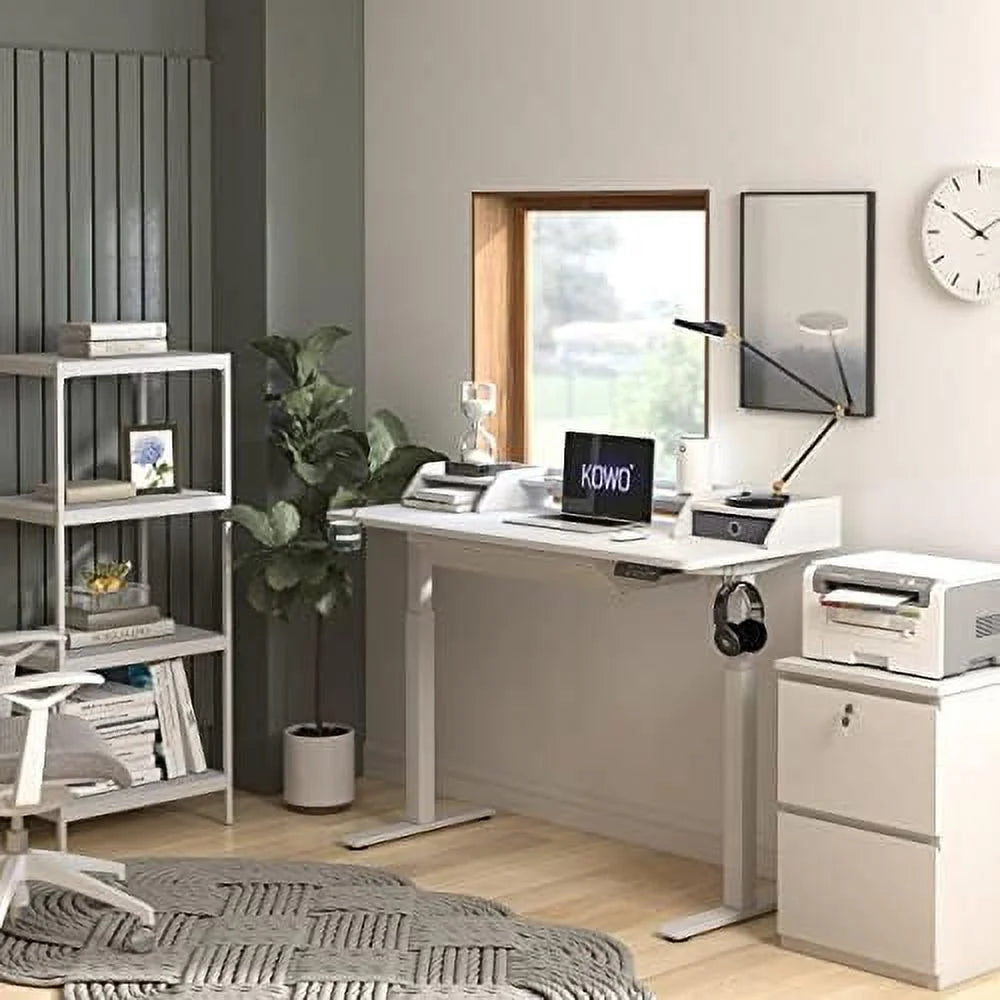 Electric Height Adjustable Standing Desk 55" Grey Oak N95354