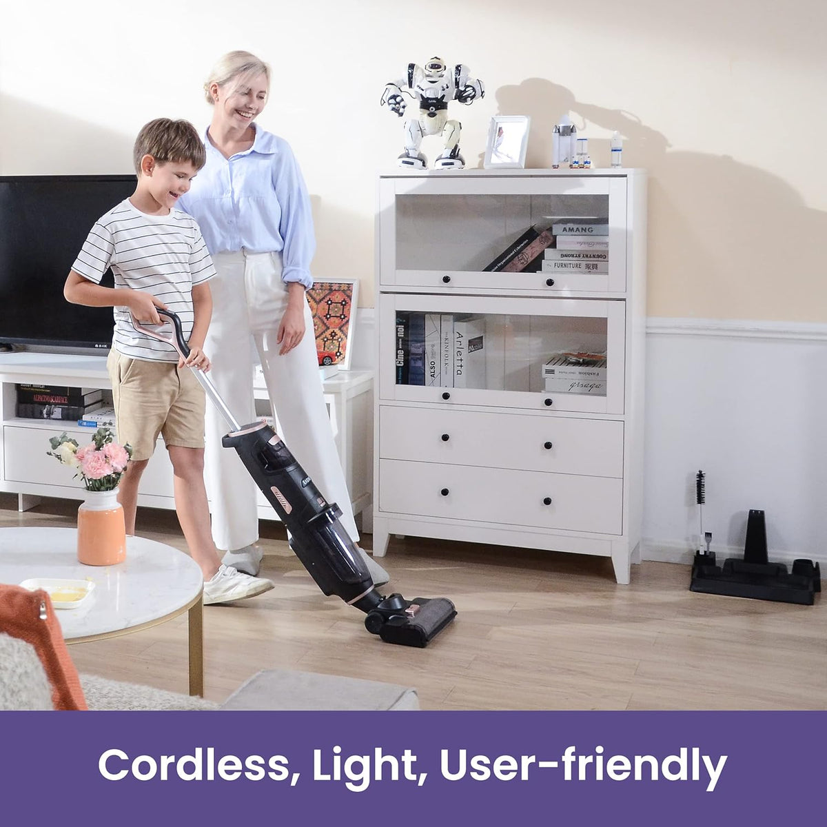 Cordless Stick Wet Dry Vacuum Cleaner, Self-Cleaning, Black P8713