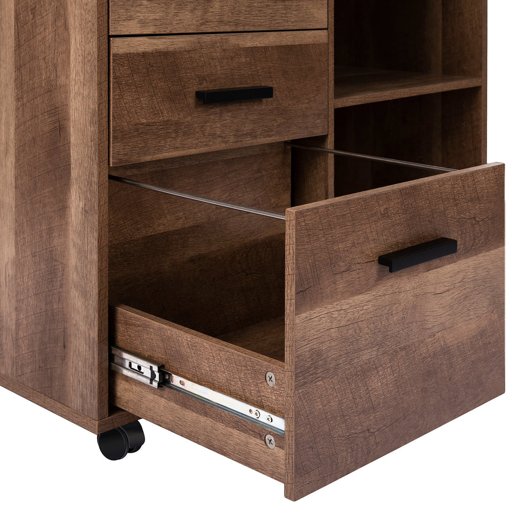 White 5 Drawer Storage Cabinet with Shelf K57533