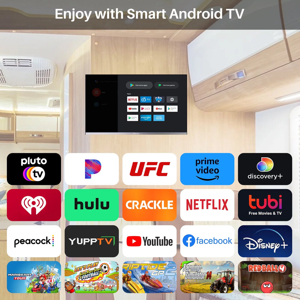 32 Smart RV TV with DVD Player 1080P FHD Android TV Q23268