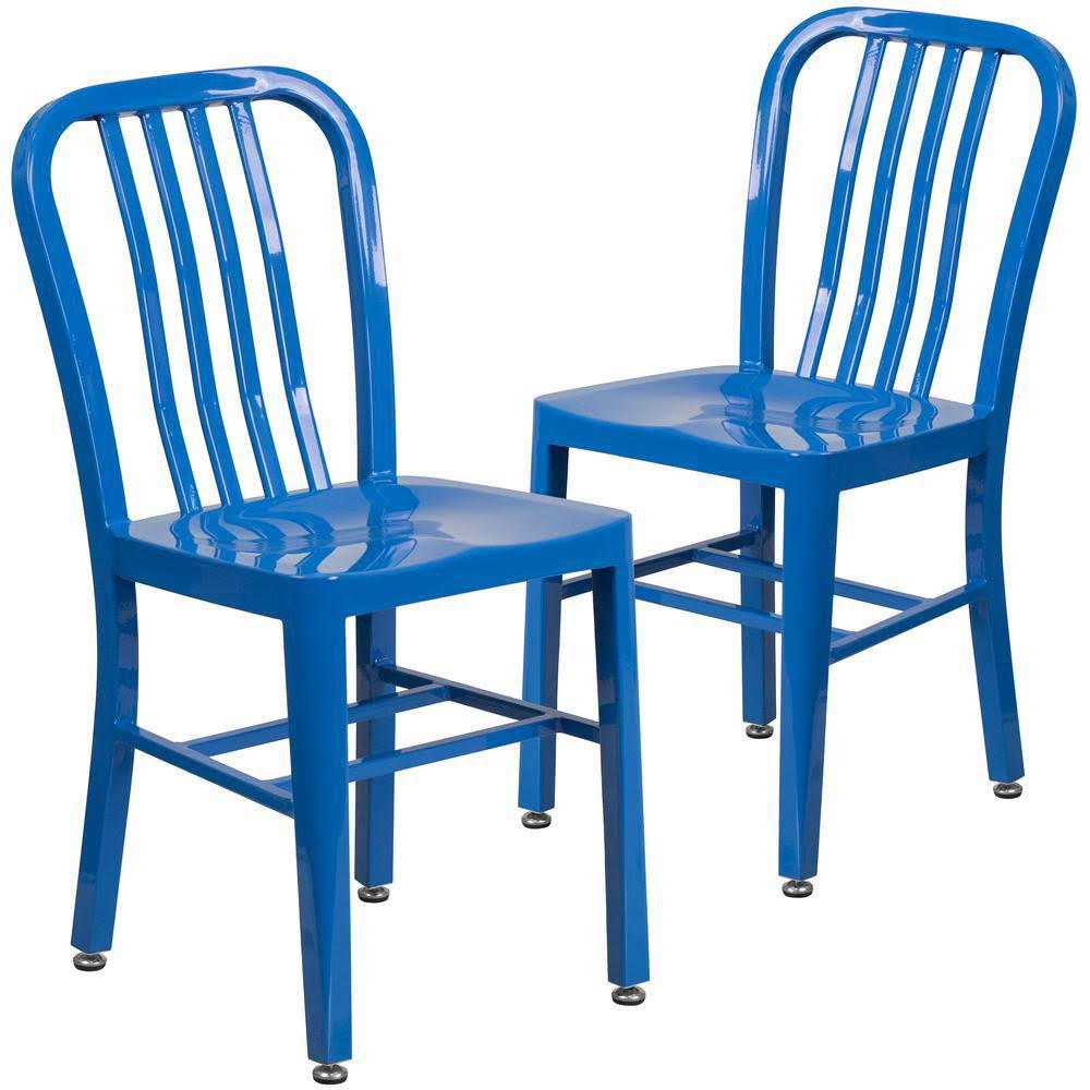 Blue Metal Outdoor Dining Chair (Set of 2) T845133