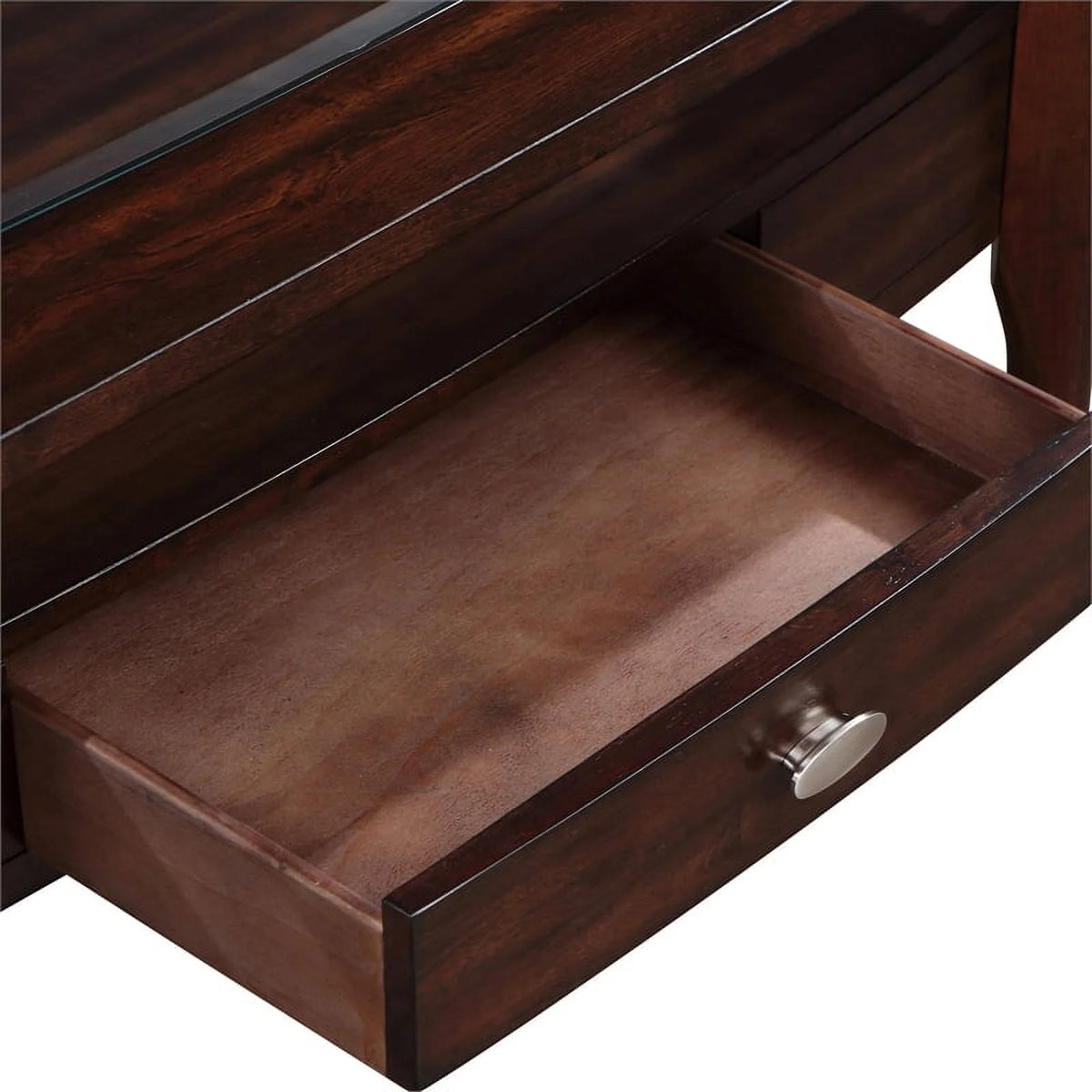 2-Piece Wood Storage Coffee Table Set in Dark Walnut O754984