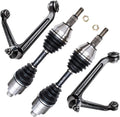 4WD Front CV Axle Drive Shafts + Upper Control Arm w/ Ball Joint Replacement 4pc Set L524544