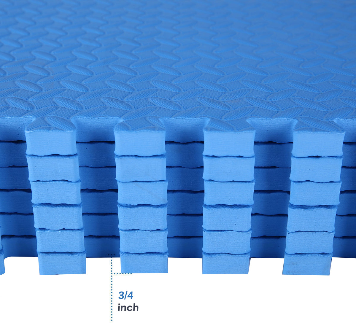 1 In. Thick EVA Foam Interlocking Exercise Mat, 18 Piece, Black E930