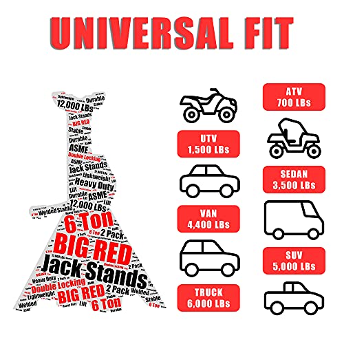 Heavy Duty Steel Jack Stands 3 Ton 1 Pair P500365