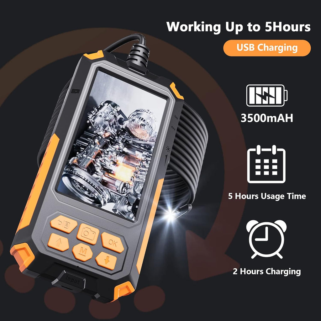 7.9mm 1080P Dual Lens Borescope Endoscope Camera with 4.5 IPS Screen Z52702