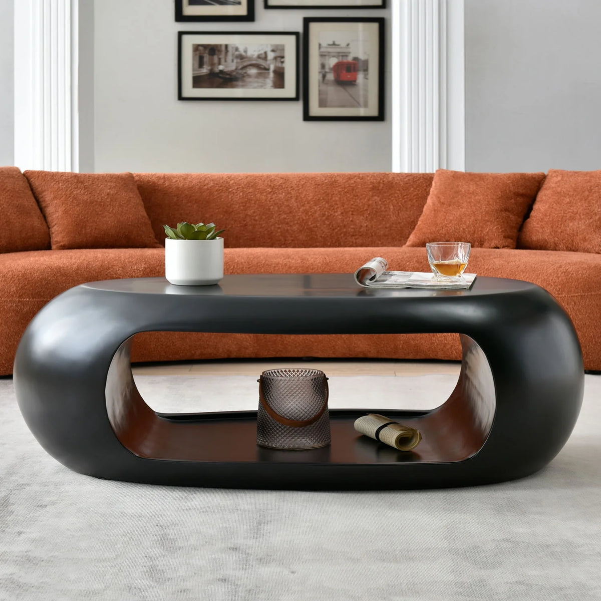 Modern Oval Fiberglass Coffee Table I573