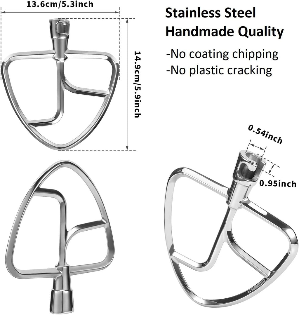 Stainless Steel Flat Beater for KitchenAid Tilt-head & 4.5-5 Qt Mixers U817