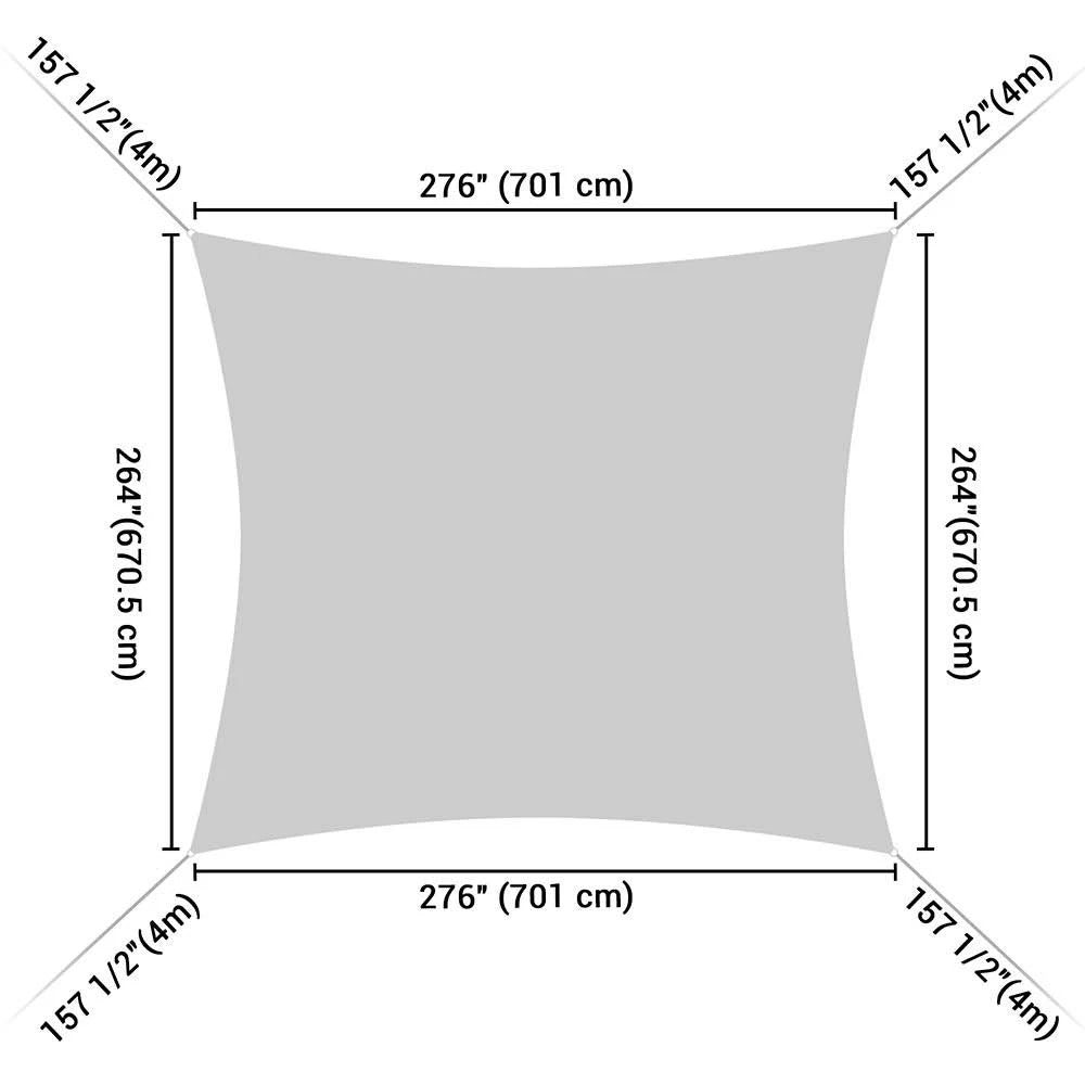 Brown White Rectangle Sun Sail Shade Canopy 22ftx23ft C163159