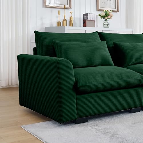 Brown Corduroy Ottomans for Modular Sectional Sofa L920
