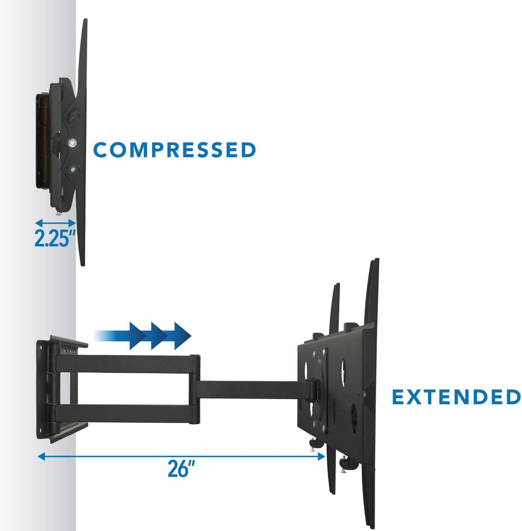 Full Motion TV Mount for 32-60 Flat Screens Black F123