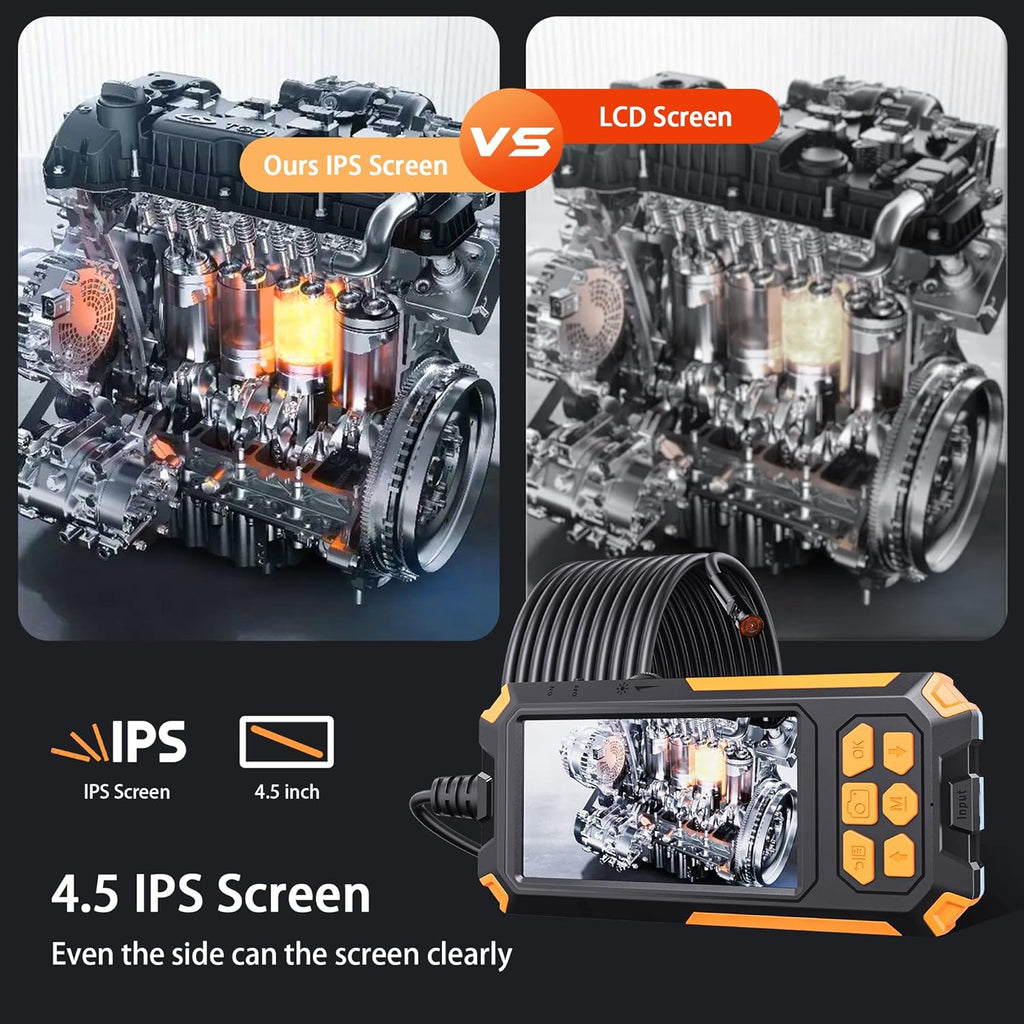 7.9mm 1080P Dual Lens Borescope Endoscope Camera with 4.5 IPS Screen Z52702