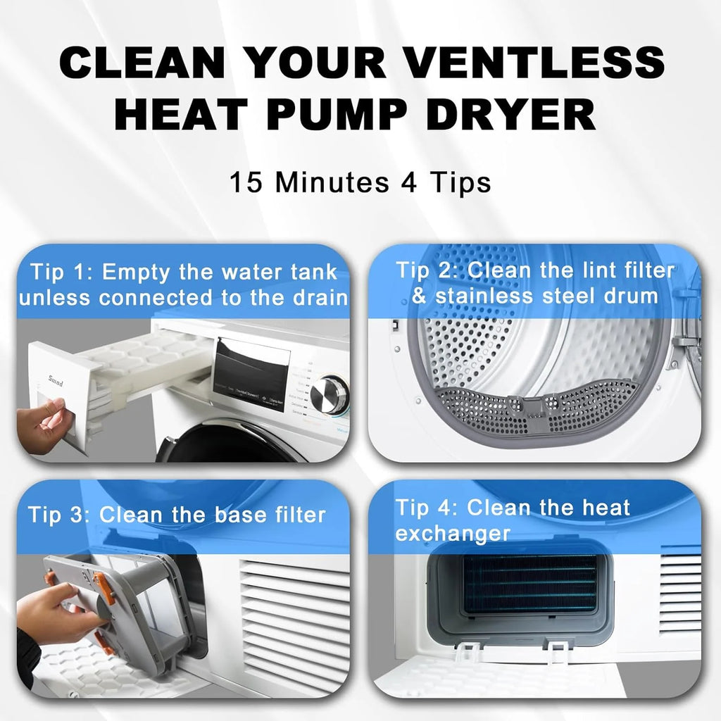 4.4 Cu ft Ventless Heat Pump Front Load Clothes Dryer M140