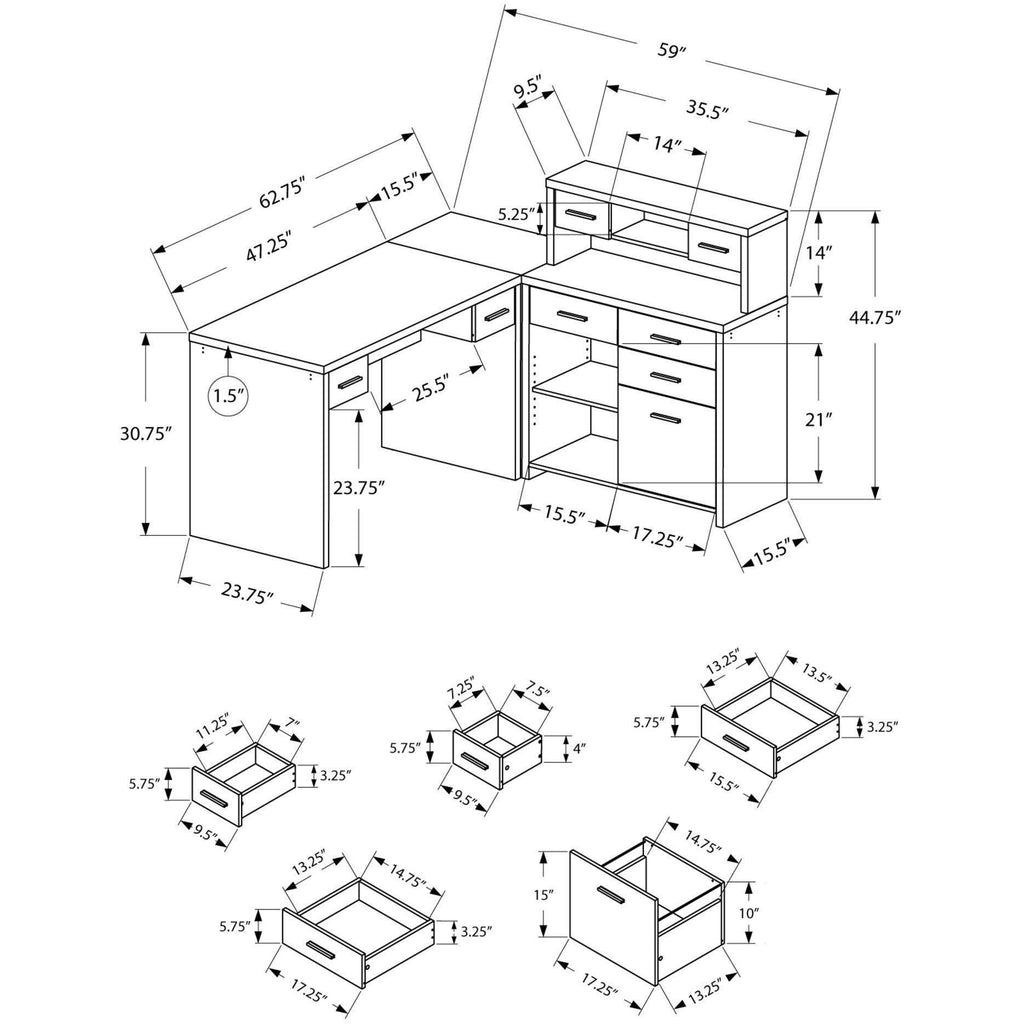 Cappuccino Particle Board Computer Desk P880627