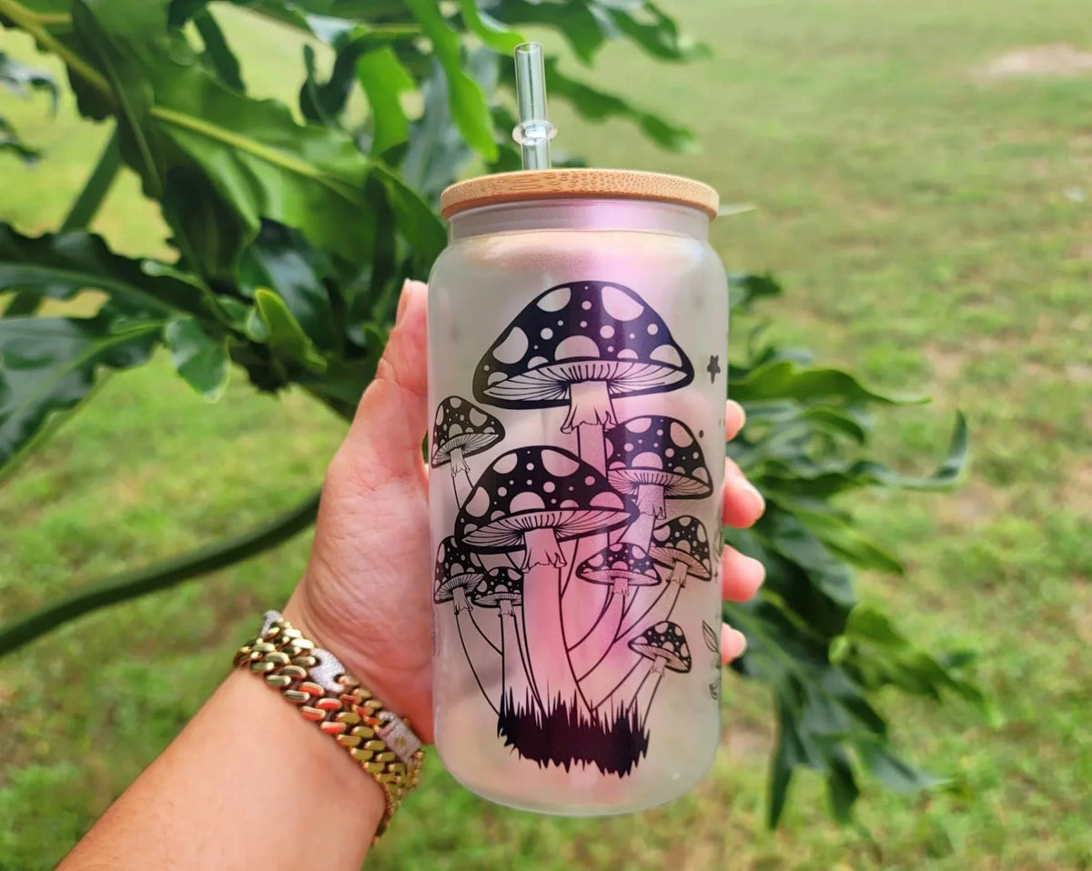 16 oz Mushroom Beer Can Glass T87356