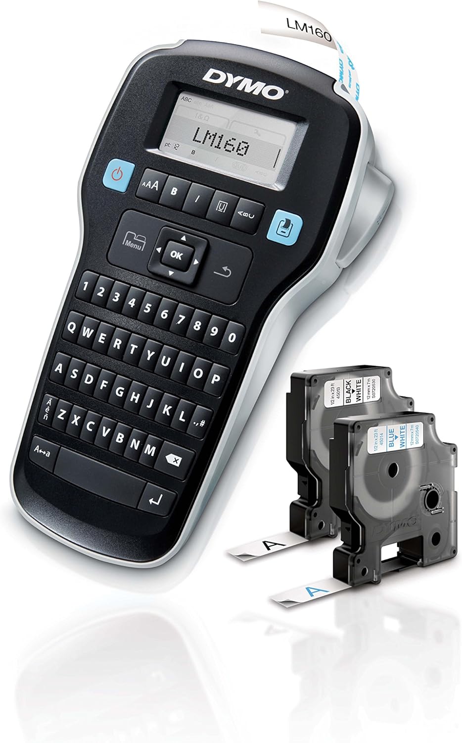 Portable Label Maker, QWERTY Keyboard, Black Pack of 2 N946837