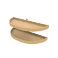 35x22 Natural Wood 2 Shelf Half-Moon Lazy Susan N129