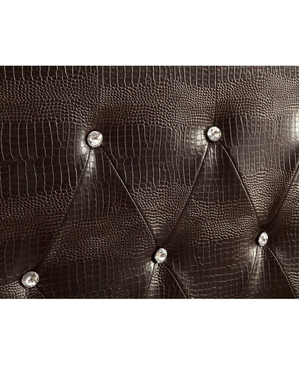 Brown Twin Faux Leather Headboard J893