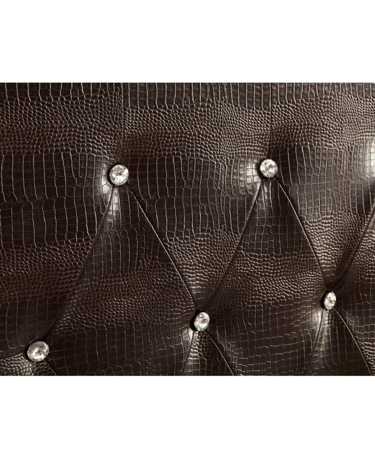 Brown Twin Faux Leather Headboard J893
