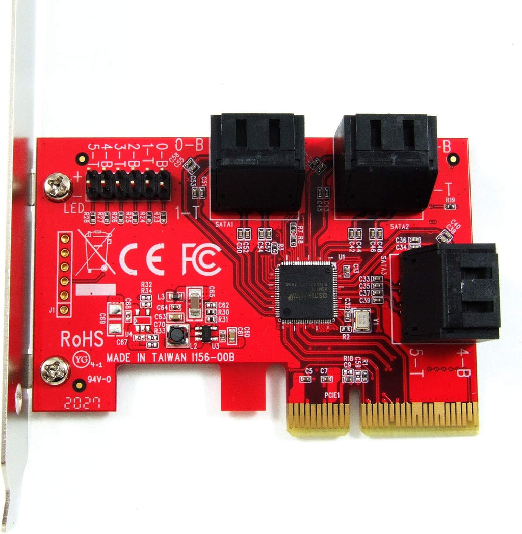 6-Port SATA PCI Express x4 Host Adapter Card L6466
