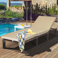 Red Adjustable Cushioned Rattan Chaise Lounge Chair M10180