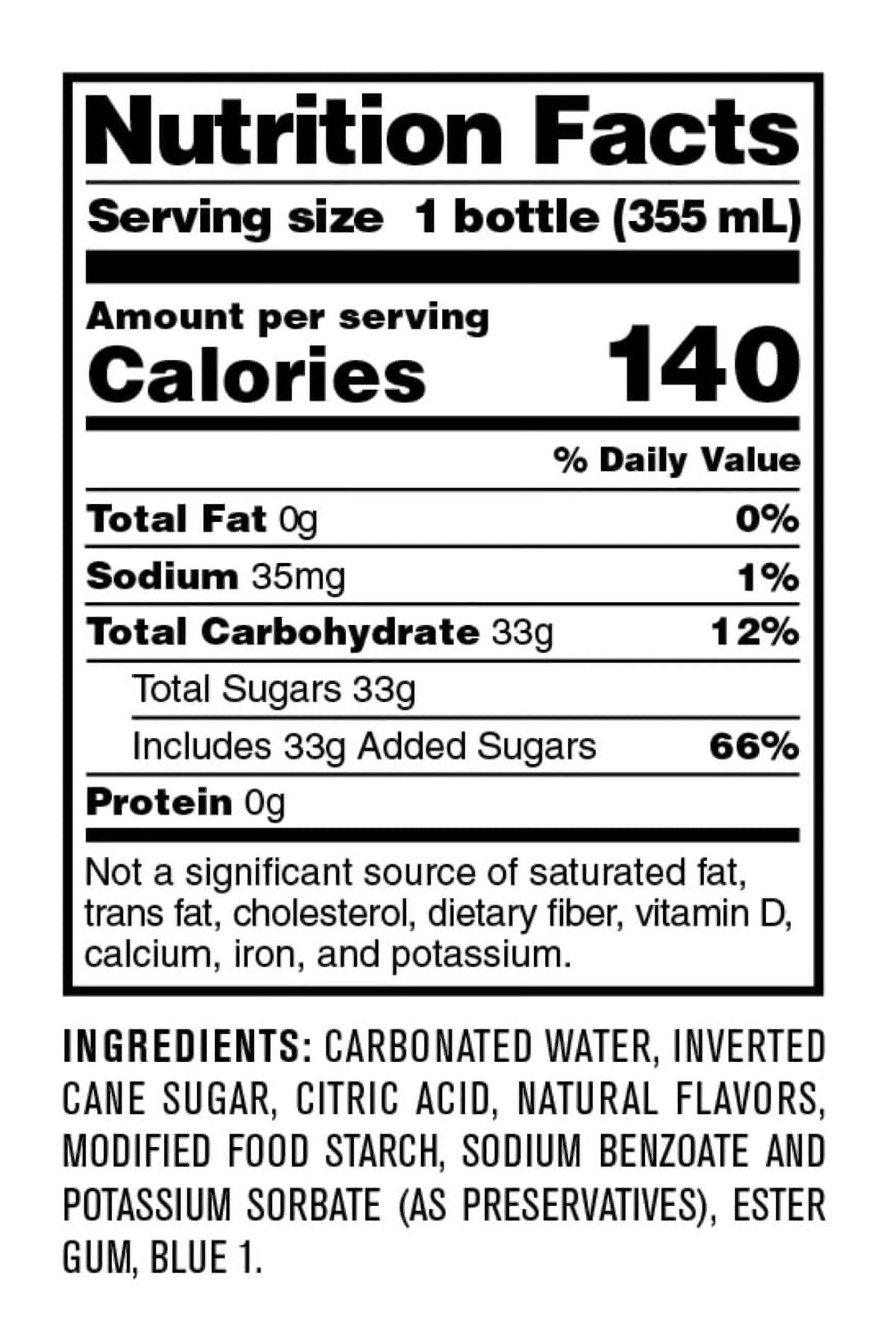 Berry Lemonade Soda 12 Oz Glass Bottle R12189