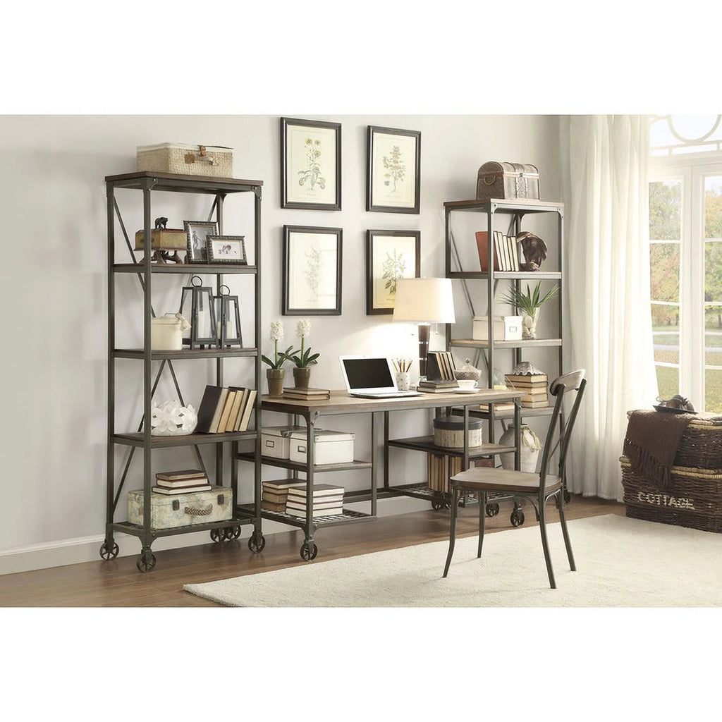 Metal Writing Desk in Pine Z162022