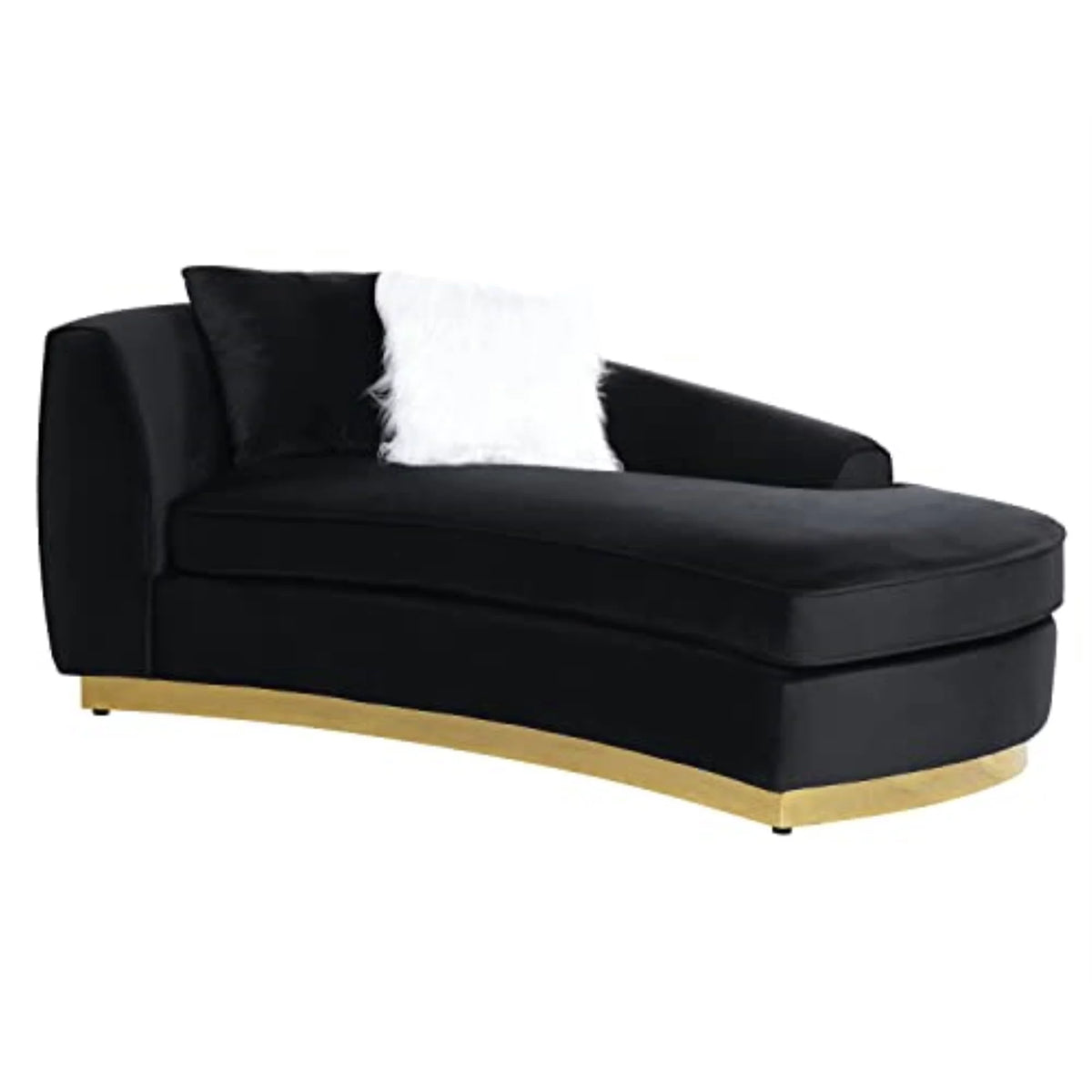 Black Velvet Chaise with 2 Pillows I199