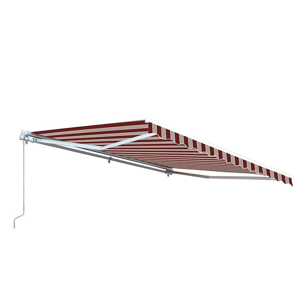 Retractable Motorized Patio Awning, 20 x 10, Multi Stripe Red L99724