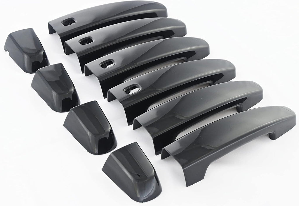 Gloss Black Car Door Handle Cover Trim 10 Piece Kit X1635