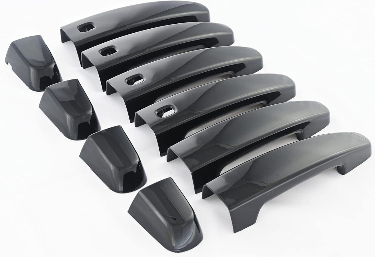 Gloss Black Car Door Handle Cover Trim 10 Piece Kit X1635