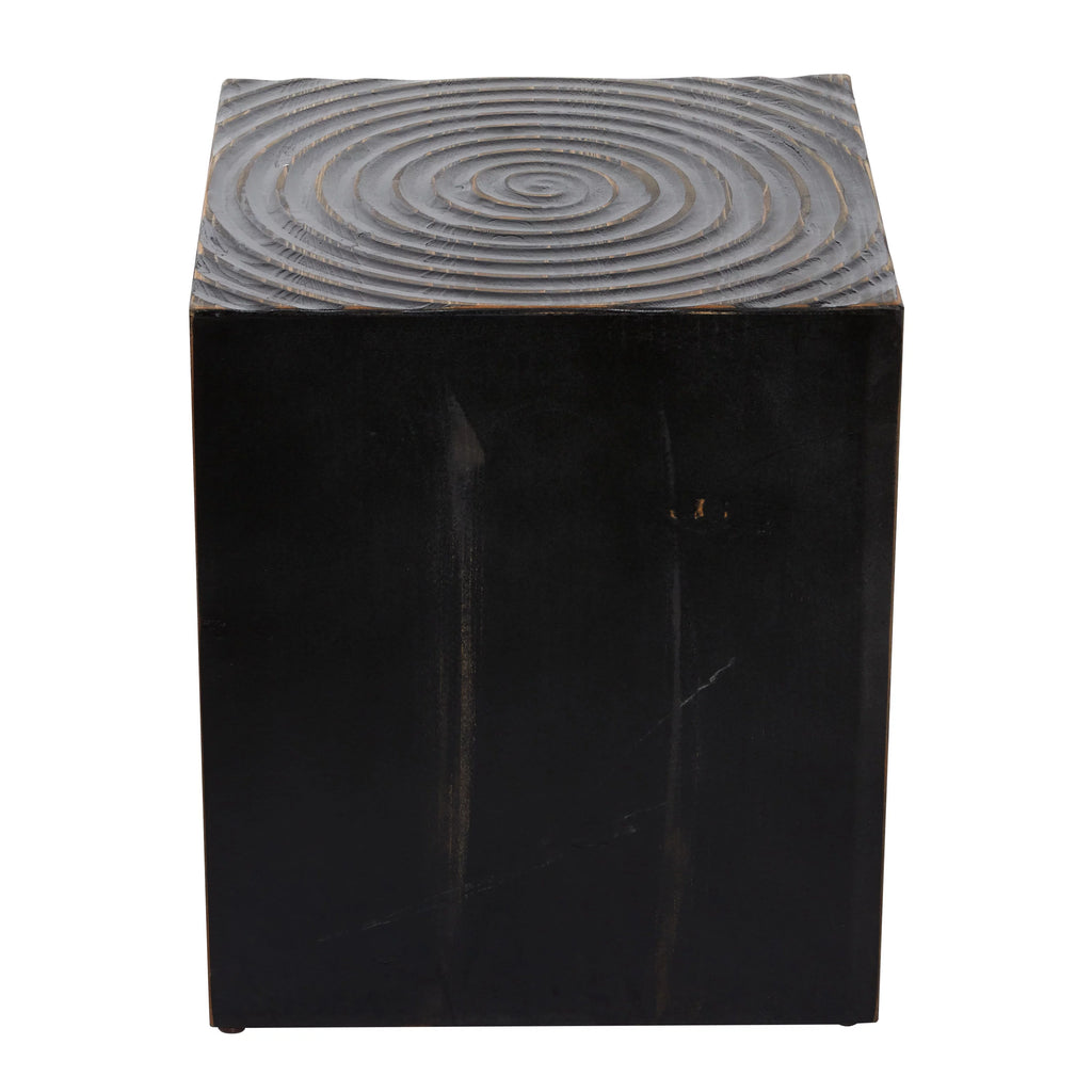 Black Wood Carved Accent Table J412258