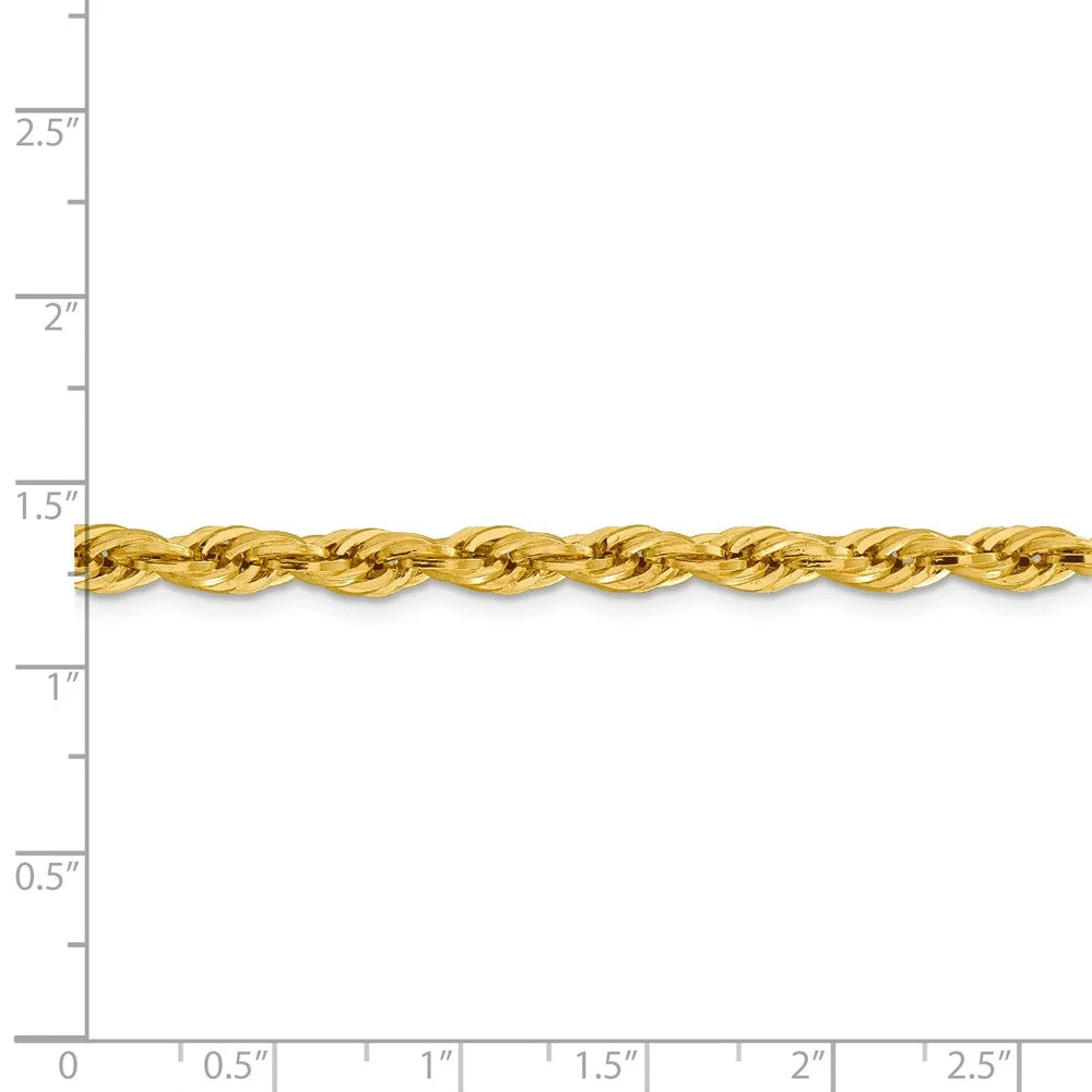 14kt Yellow Gold 24 inch Rope Chain with Lobster Clasp F514