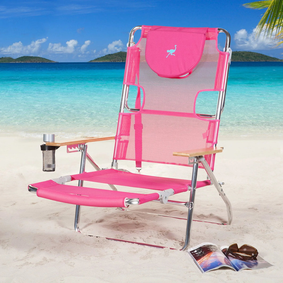 Lightweight Outdoor Beach Lounge Chair with Footrest W39812