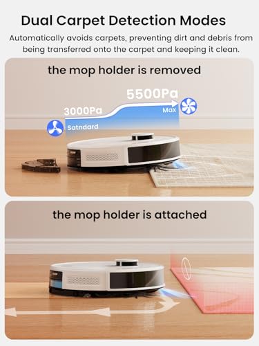 LiDAR Robot Vacuum and Mop, 450ml Dustbin, 150 Mins Runtime M693